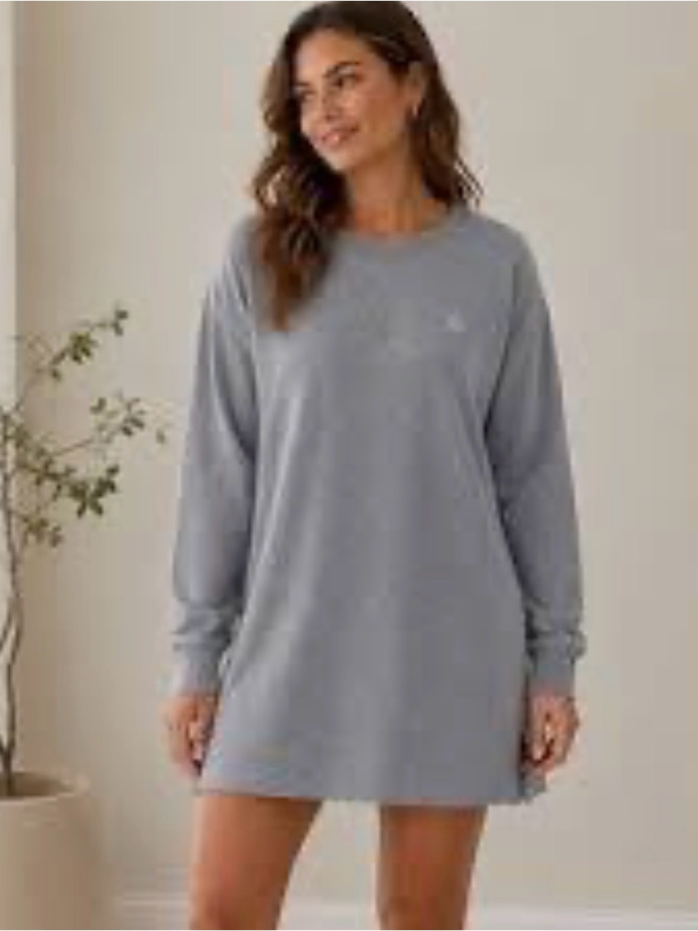 Ralph Lauren Light Gray Crewneck Pullover Sweater Dress